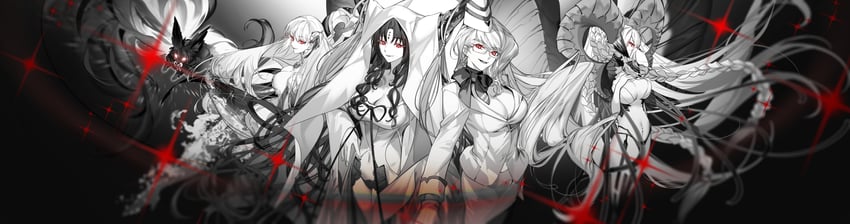 tamamo, sessyoin kiara, fou, koyanskaya, tiamat, and 1 more (fate and 1 more) drawn by arlizi