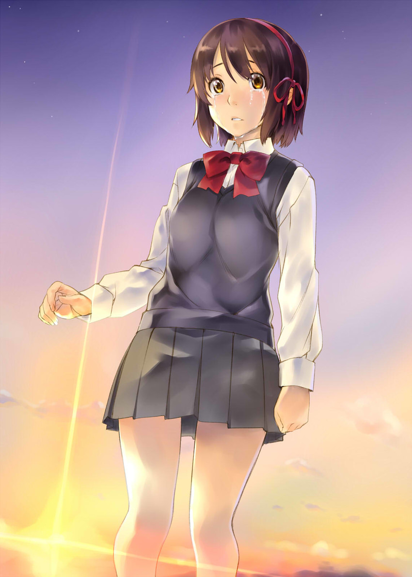 miyamizu mitsuha (kimi no na wa.) drawn by nagayori