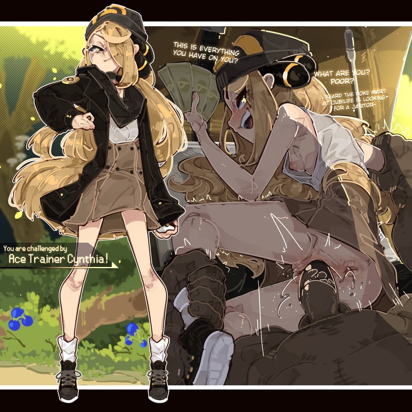 cynthia (pokemon and 1 more) drawn by shuuko_(s_h_uuko)
