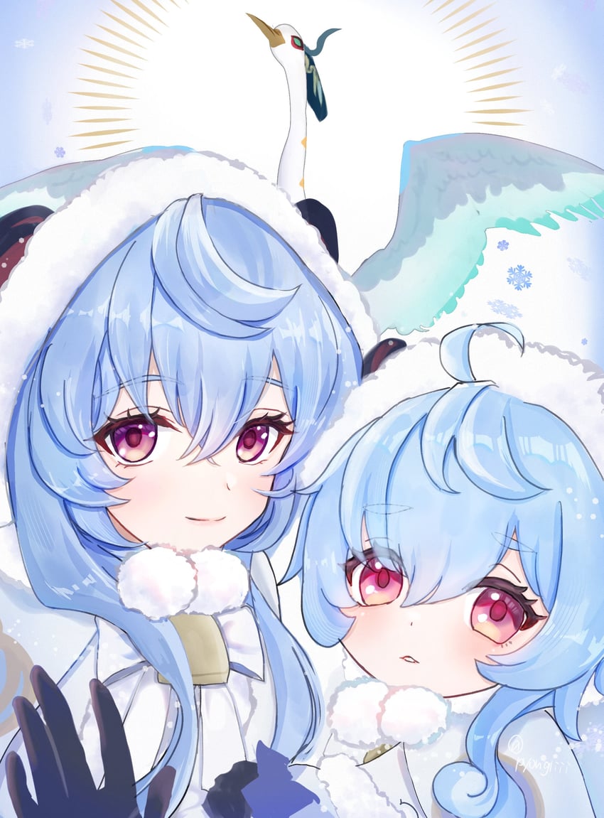 ganyu, xianyun, and cloud retainer (genshin impact) drawn by pyongli
