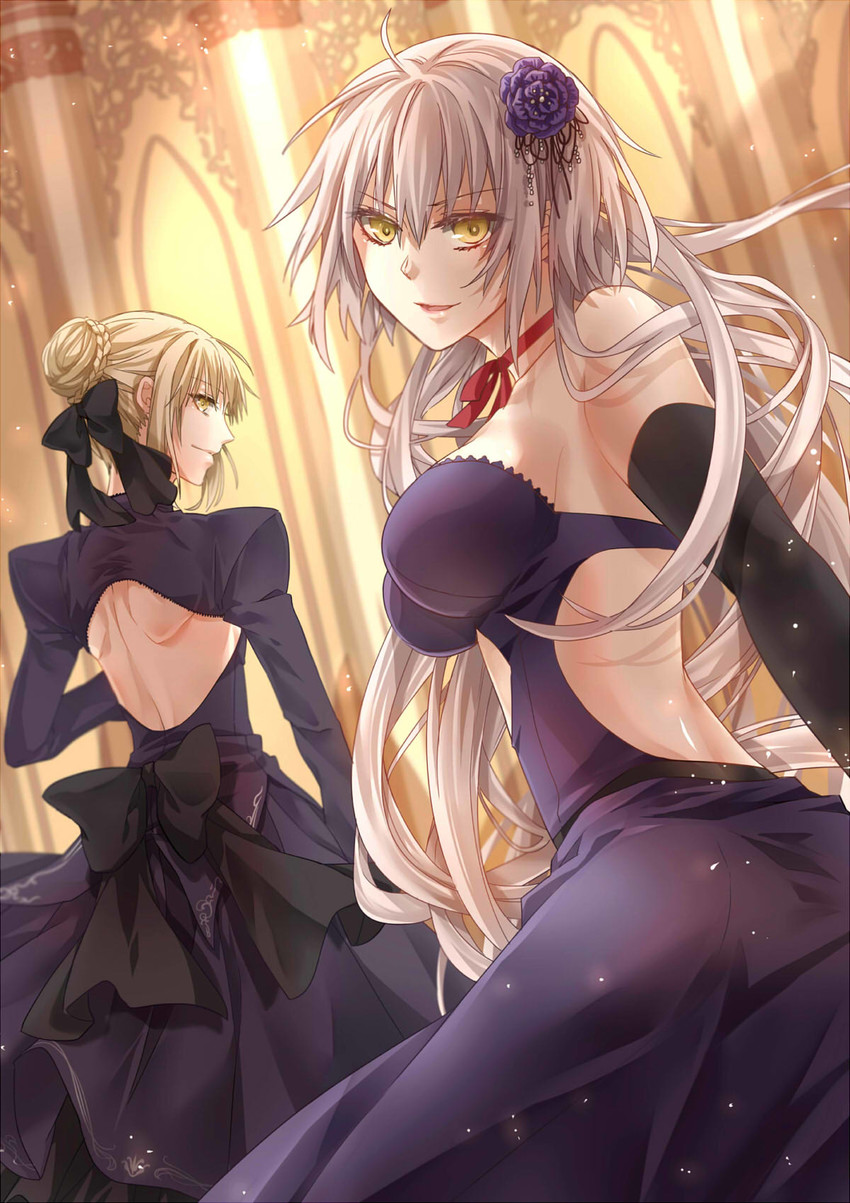 artoria pendragon, jeanne d'arc alter, and saber alter (fate and 1 more) drawn by yuu+1