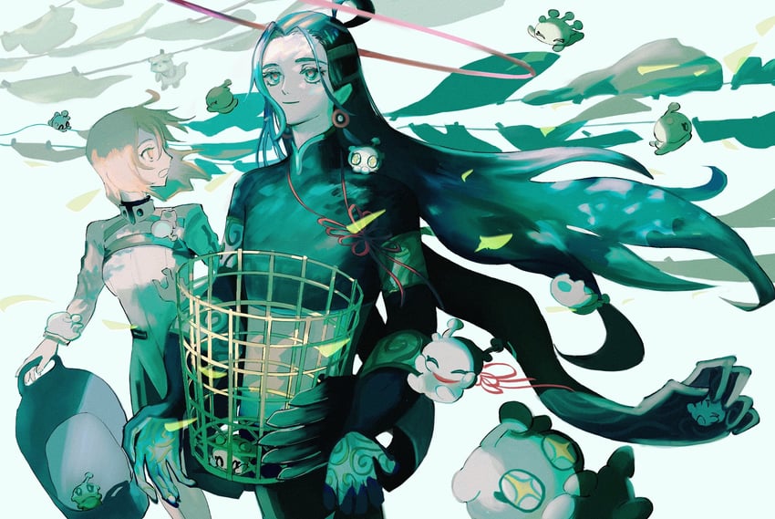 fujimaru ritsuka, orion, con, and taisui xingjun (fate and 1 more) drawn by snorc21