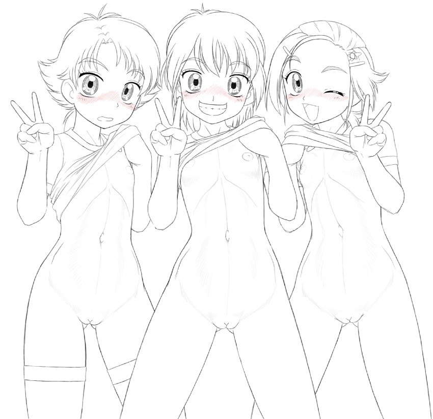 misumi nagisa, natsuki rin, and hyuuga saki (precure and 3 more) drawn by delica