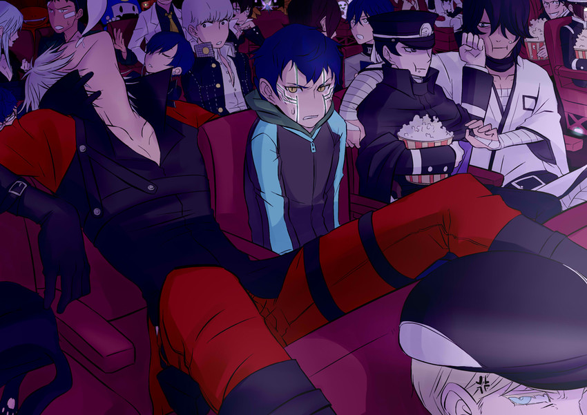 narukami yu, yuuki makoto, amamiya ren, dante, jack frost, and 13 more (persona and 10 more) drawn by youjo_(kurukuru9696)