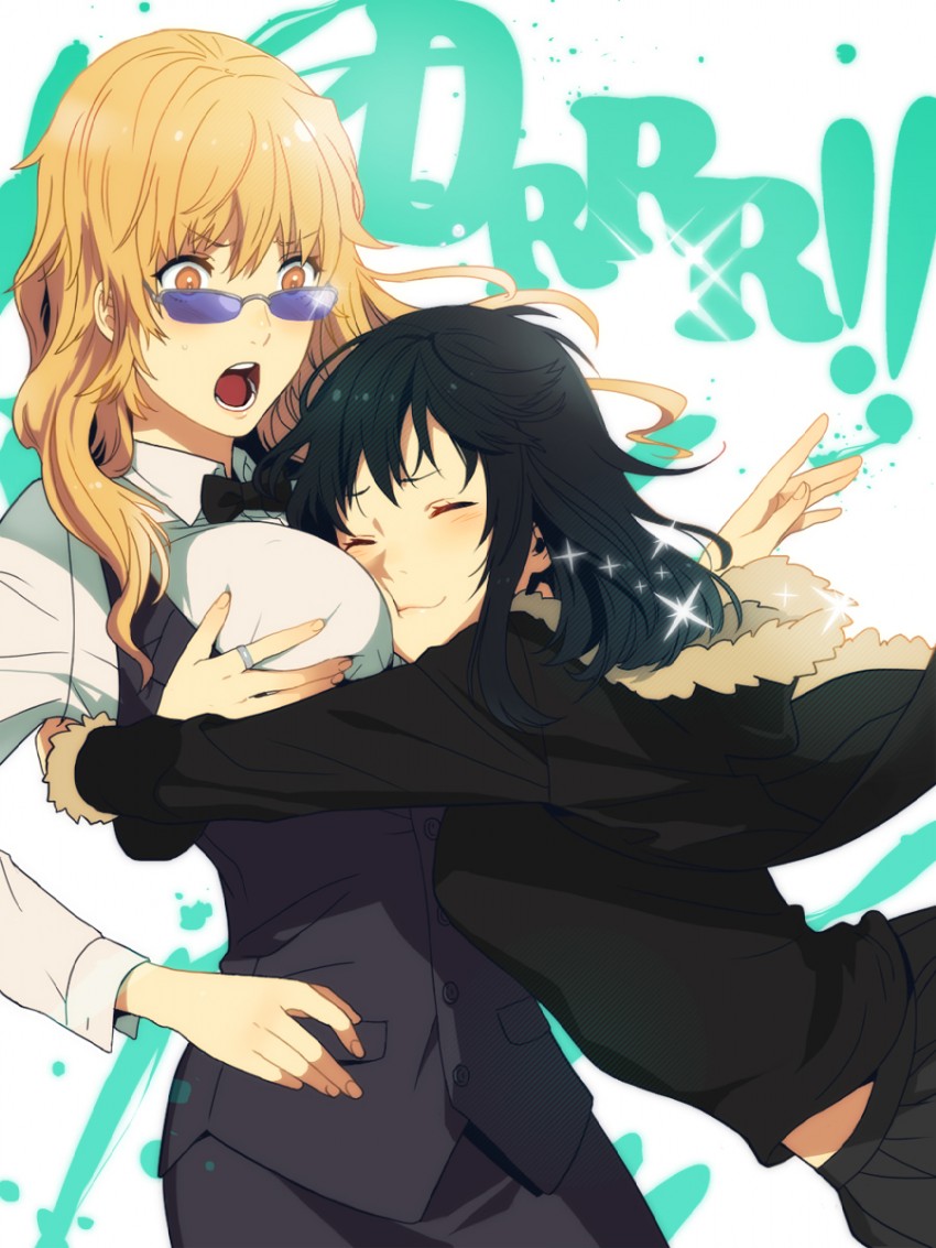orihara izaya and heiwajima shizuo (durarara!!) drawn by sine