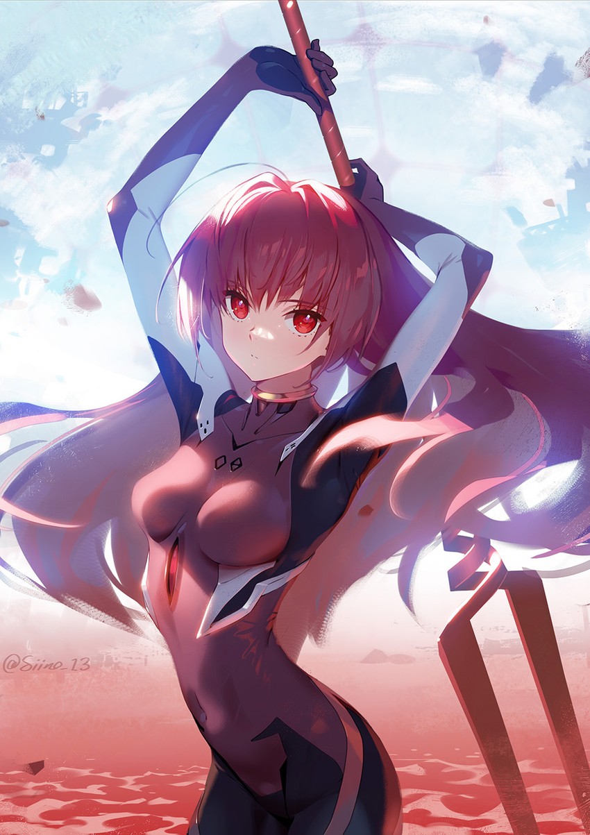 souryuu asuka langley and scathach (fate and 3 more) drawn by siino