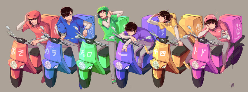 matsuno osomatsu, matsuno karamatsu, matsuno ichimatsu, matsuno jyushimatsu, matsuno choromatsu, and 1 more (osomatsu and 1 more) drawn by dama_(alice3040)