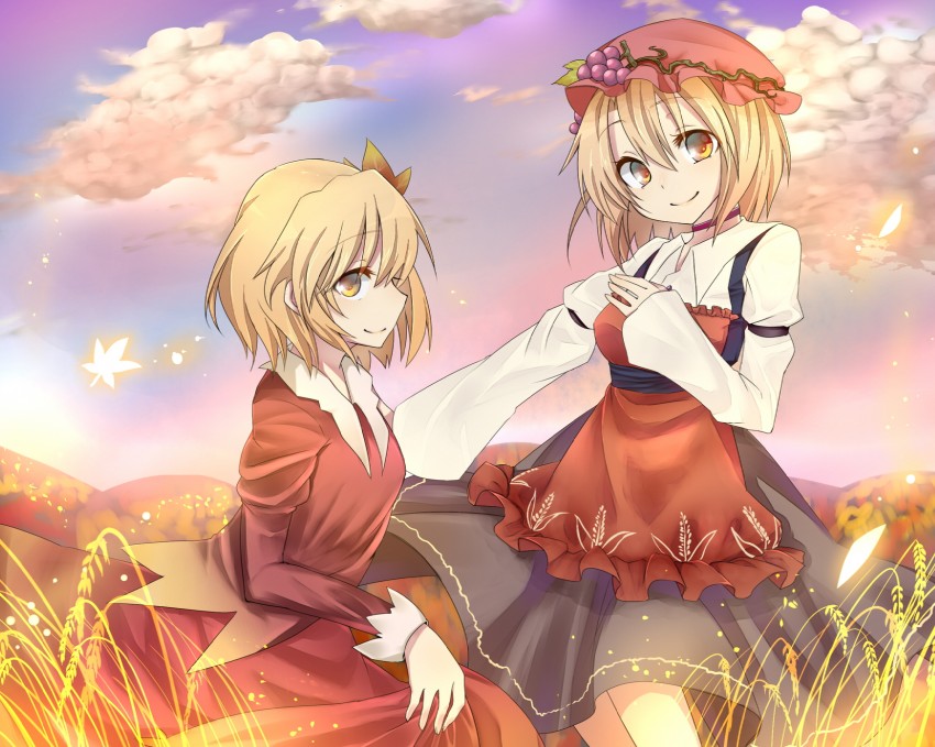 aki minoriko and aki shizuha (touhou) drawn by asa_(coco)