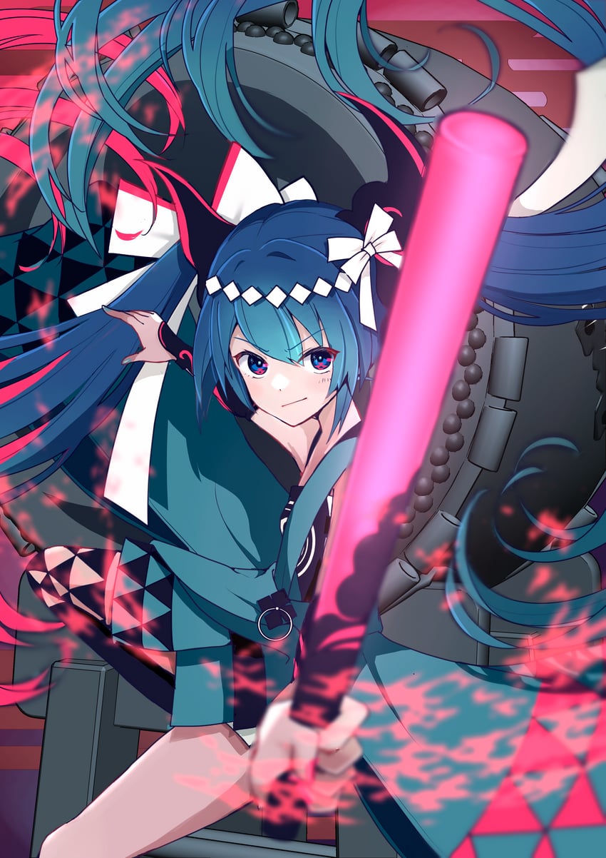hatsune miku (vocaloid and 1 more) drawn by mofmama