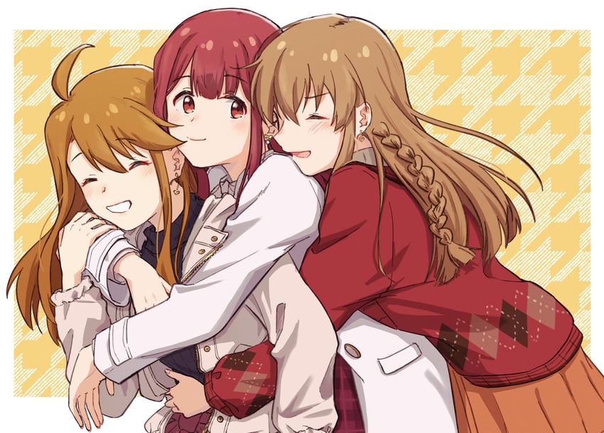tokoro megumi, tanaka kotoha, and kousaka umi (idolmaster and 1 more) drawn by niboshi_(1846525664)
