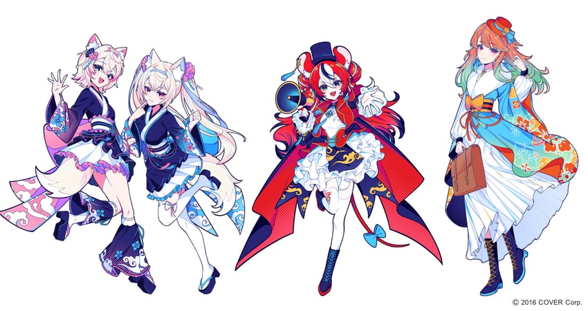 takanashi kiara, hakos baelz, fuwawa abyssgard, and mococo abyssgard (hololive and 1 more) drawn by maegjuw