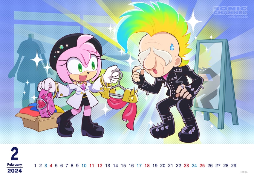 amy rose and professor pickle (sonic and 2 more) drawn by hayane_tomoko