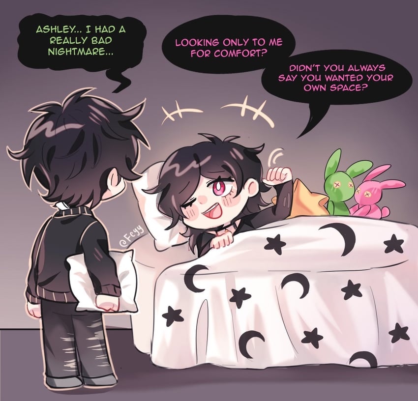 ashley graves and andrew graves (the coffin of andy and leyley) drawn by felichiii