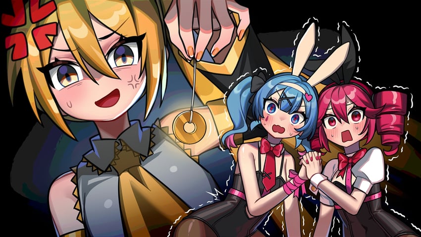 hatsune miku, kasane teto, and akita neru (vocaloid and 5 more) drawn by kakosa_sama