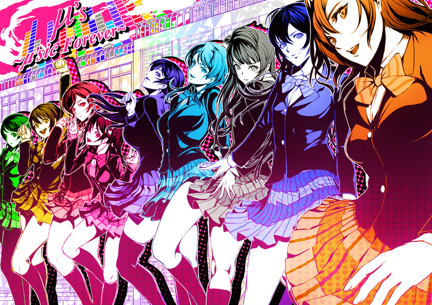 nishikino maki, tojo nozomi, sonoda umi, yazawa nico, ayase eli, and 4 more (love live! and 1 more) drawn by ko-ran