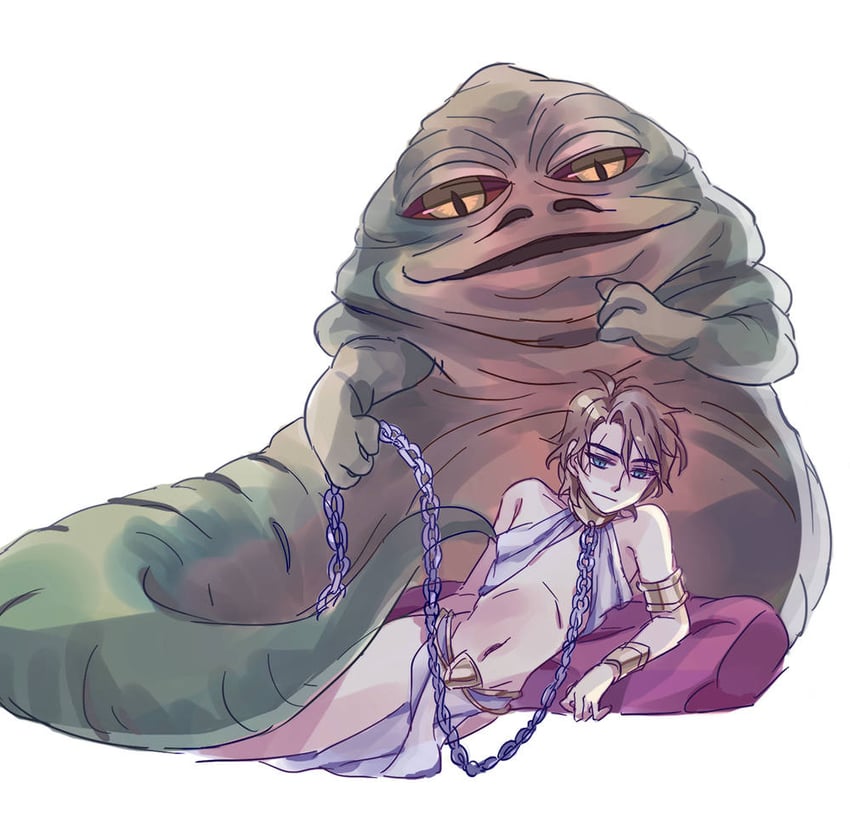 princess leia, anakin skywalker, huttslayer leia, and jabba the hutt (star wars and 2 more) drawn by jju_(nile12634)