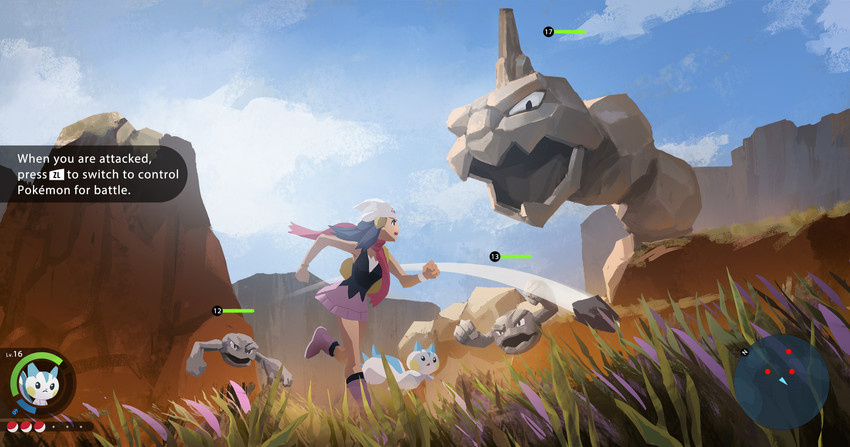 dawn, pachirisu, onix, and geodude (pokemon and 1 more) drawn by shen_yh