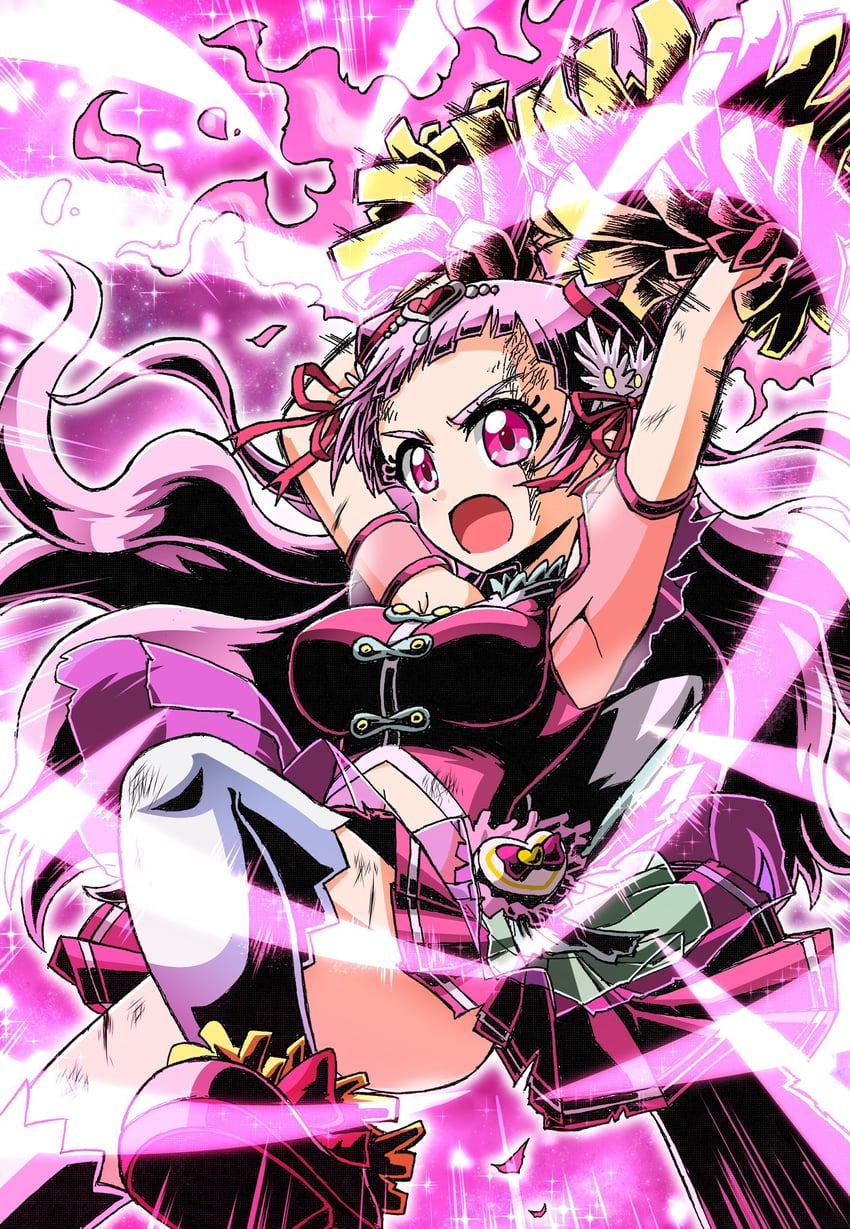nono hana and cure yell (precure and 1 more) drawn by wakabayashi_makoto