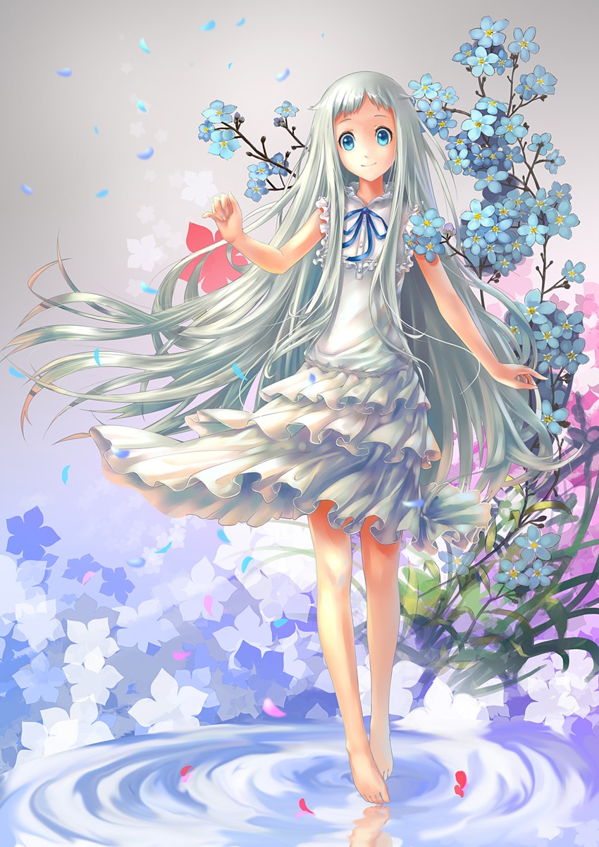 honma meiko (ano hi mita hana no namae wo bokutachi wa mada shiranai.) drawn by rakuhei