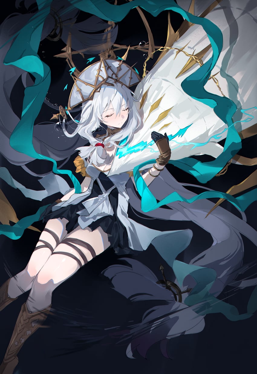 skadi, skadi the corrupting heart, and skadi's seaborn (arknights) drawn by meng_ziya