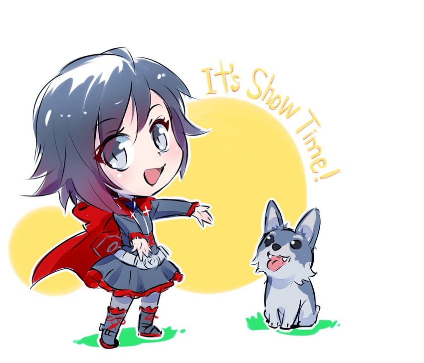 ruby rose and zwei (rwby and 1 more) drawn by iesupa