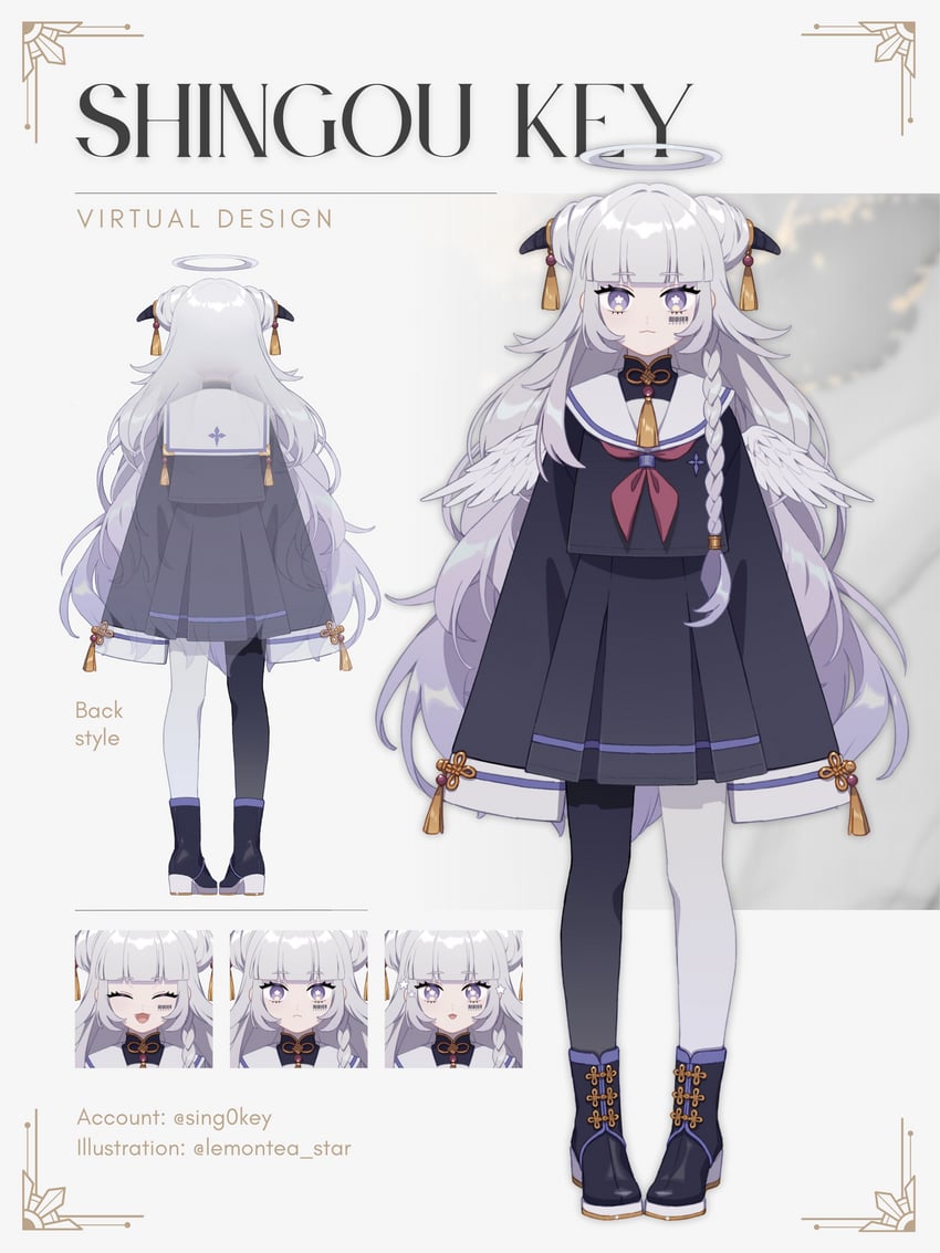shingou key (indie virtual youtuber) drawn by lemontea