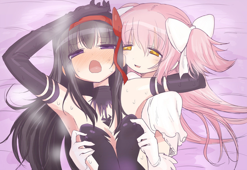 akemi homura, kaname madoka, ultimate madoka, and akuma homura (mahou shoujo madoka magica and 1 more) drawn by kyuusui_gakari