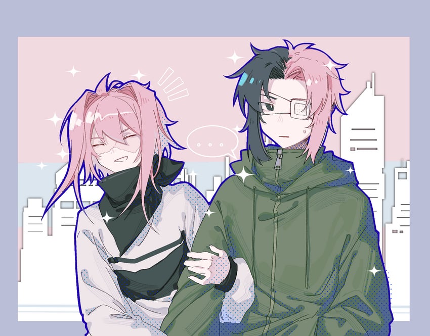 nijou ryuu and mutsushika misumi (saibou shinkyoku) drawn by tsukitsukiya