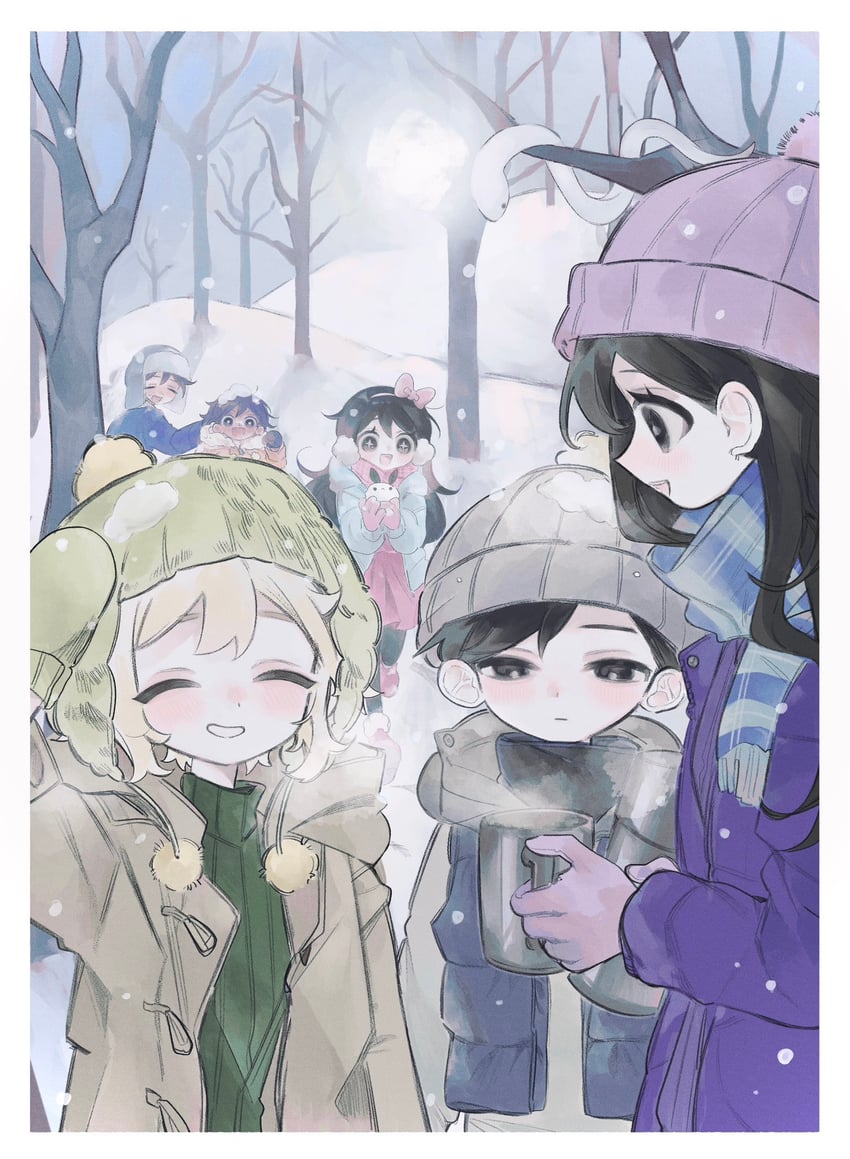 sunny, basil, aubrey, kel, mari, and 1 more (omori) drawn by p0tatotat