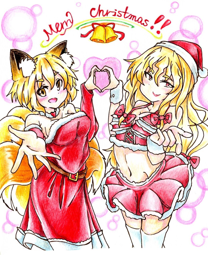 yakumo yukari and yakumo ran (touhou) drawn by gokuu_(acoloredpencil)