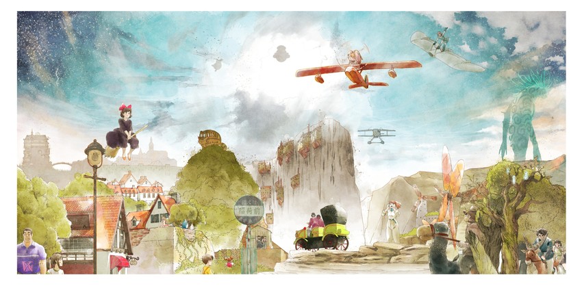 kiki, san, ogino chihiro, nausicaa, totoro, and 13 more (studio ghibli and 7 more) drawn by voxnote