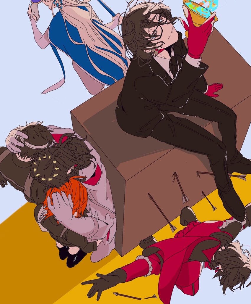 fujimaru ritsuka, constantine xi, and johanna (fate and 1 more) drawn by jf32o