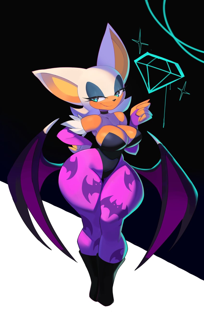 morrigan aensland and rouge the bat (sonic and 1 more) drawn by roxy_thefoxy