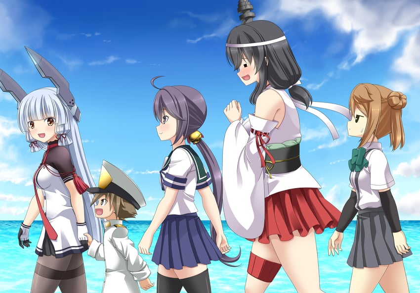 admiral, murakumo, akebono, yamashiro, michishio, and 4 more (kantai collection) drawn by rappa_(rappaya)