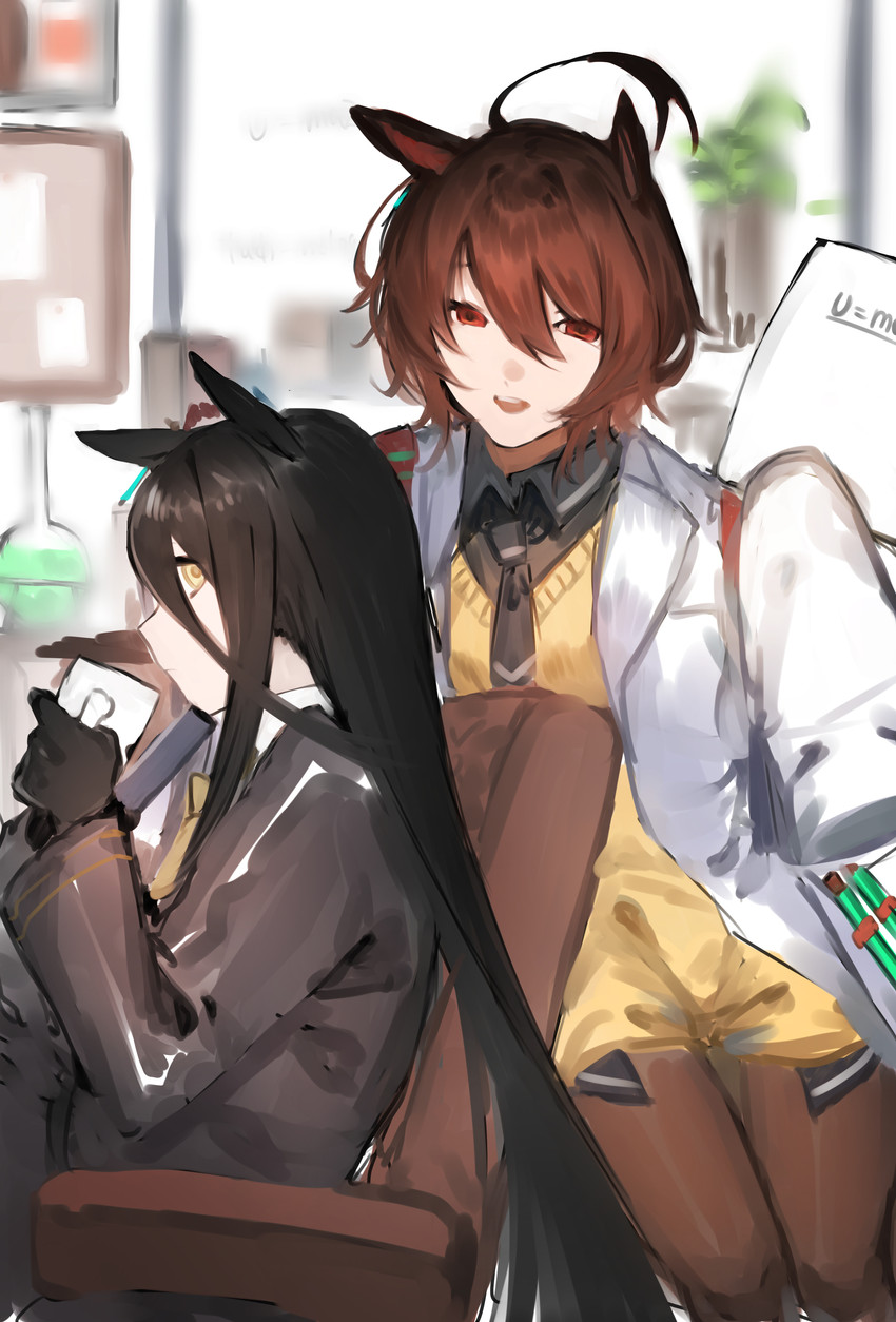 agnes tachyon and manhattan cafe (umamusume) drawn by shishamo_(domado)