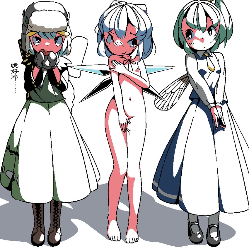 cirno, daiyousei, and eternity larva (touhou) drawn by huxiao_(mistlakefront)