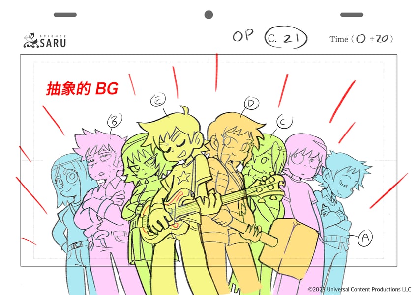 scott pilgrim, wallace wells, ramona flowers, kim pine, knives chau, and 3 more (scott pilgrim and 2 more) drawn by popyea