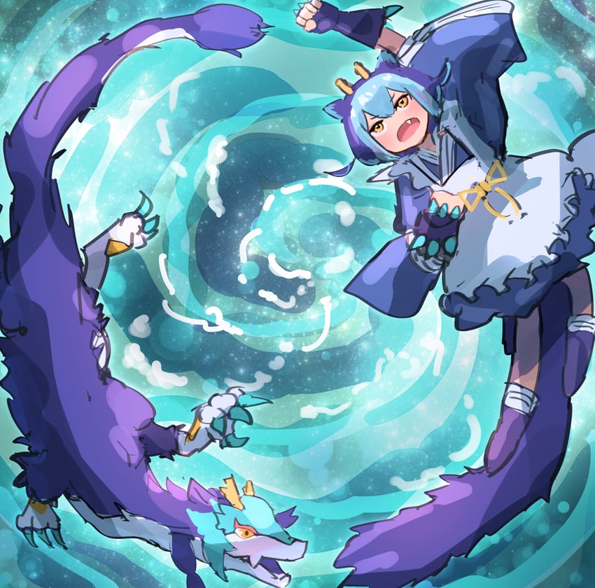 laundry dragonmaid, dragonmaid nudyarl, and polymerization (yu-gi-oh!) drawn by hatano_kiyoshi