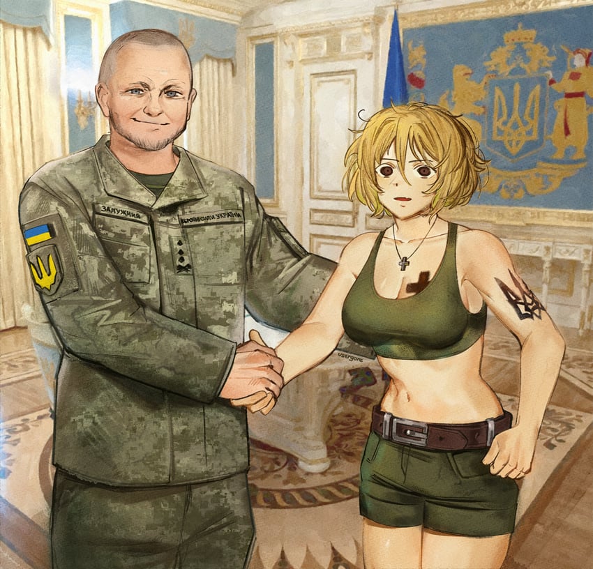 marichka and valerii zaluzhnyi (original and 2 more) drawn by usergore