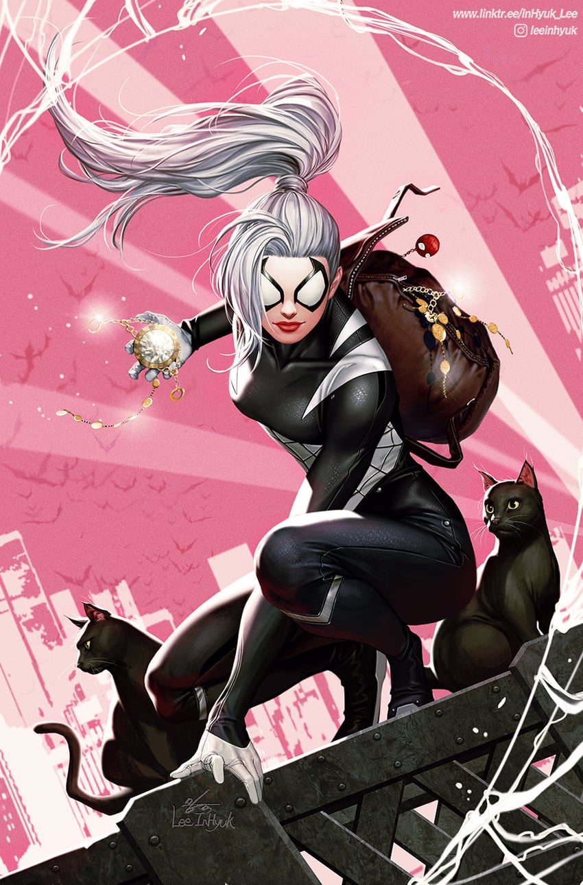 spider-man, felicia hardy, and night-spider (marvel and 2 more) drawn by in-hyuk_lee