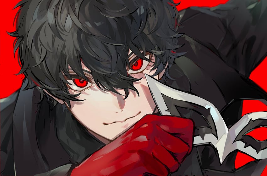 amamiya ren and joker (persona and 1 more) drawn by kra_0056