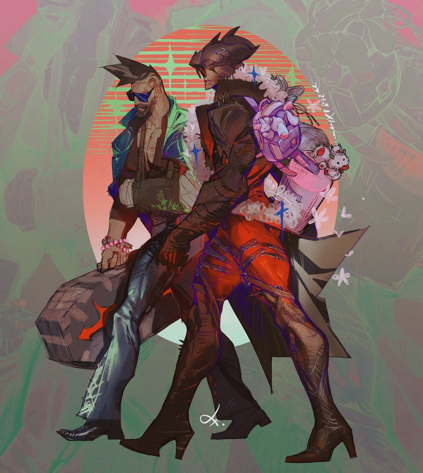 pantheon and aatrox (league of legends) drawn by xkov_(cerberuskeeper)