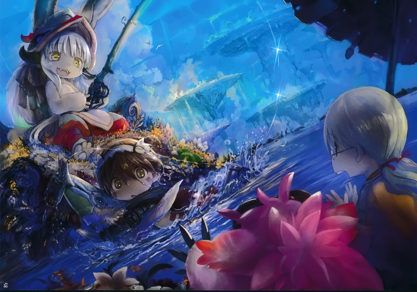nanachi, reg, riko, and mitty (made in abyss) drawn by tsukushi_akihito