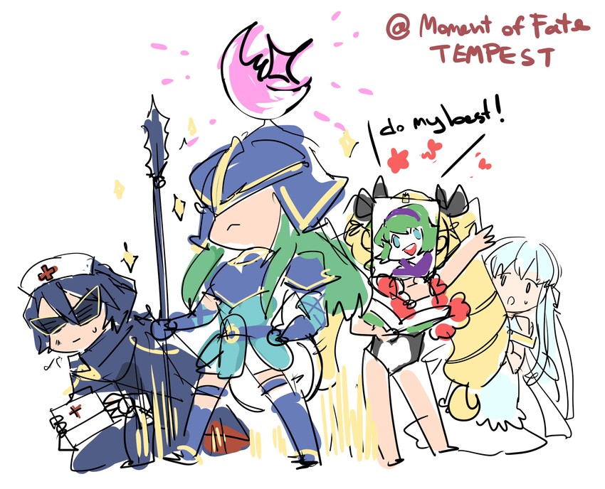 lucina, elise, ninian, nino, nephenee, and 1 more (fire emblem and 6 more) drawn by dc9spot