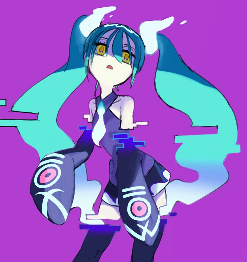 hatsune miku and ghost miku (pokemon and 2 more) drawn by horezai
