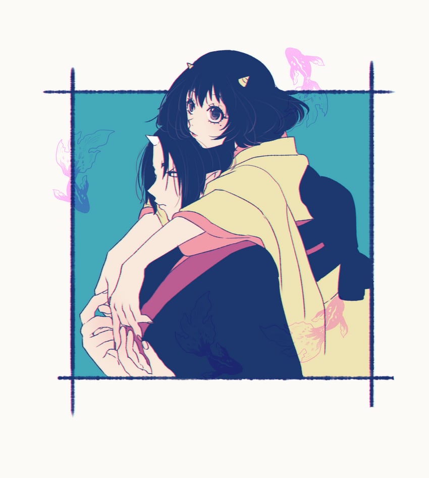 hoozuki and peach maki (hoozuki no reitetsu) drawn by hoicyo