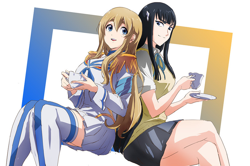 kotobuki tsumugi, kiryuuin satsuki, and junketsu (k-on! and 1 more) drawn by 71_(nanaichi_drafting)