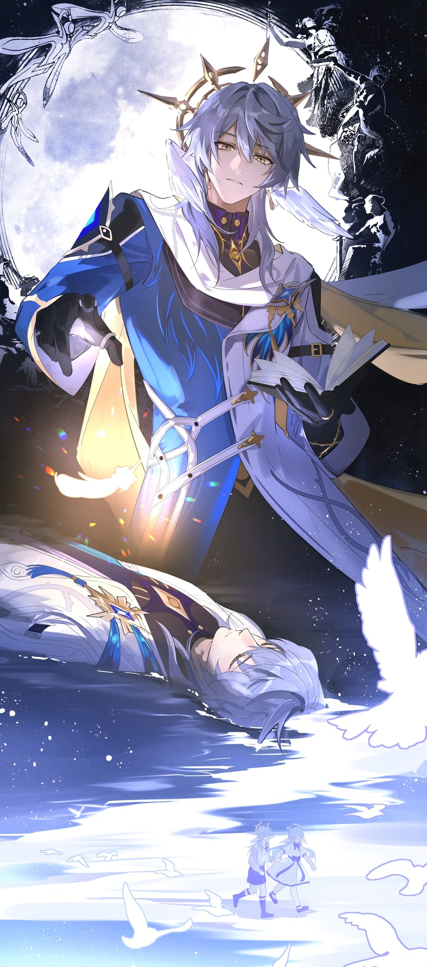 robin and sunday (honkai and 1 more) drawn by huiii_0209