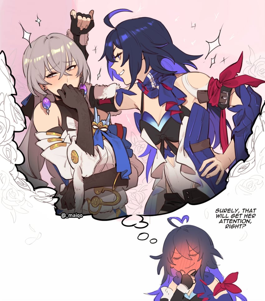 bronya rand and seele (honkai and 1 more) drawn by maiqo