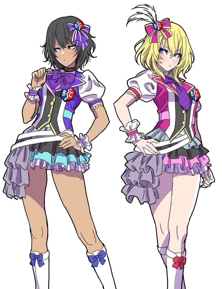 andou and oshida (girls und panzer) drawn by yamashita_shun'ya